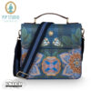 W25.57 Pip Studio FRANCES CROSS BODY FLAP FLORES FELICES DARK BLUE 25X9X21,5 CM