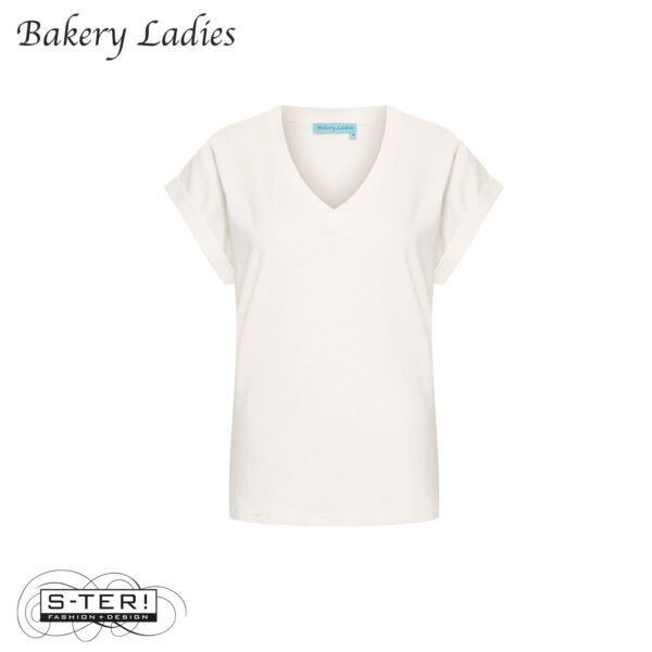S2.1  Bakery Ladies T-SHIRT GRACE BL51CES121 VANILLA - Afbeelding 2