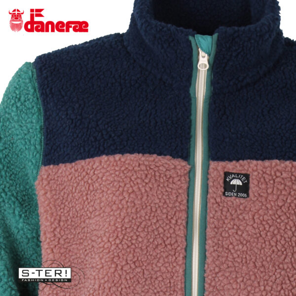S5.1 DANEFAE danebirk fleece zip up dk navy light slate dk rose - Afbeelding 5