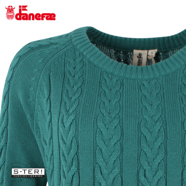 S5.3 DANEFAE danetwister cable sweater light slate - Afbeelding 5
