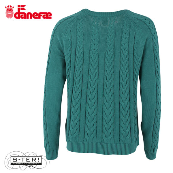 S5.3 DANEFAE danetwister cable sweater light slate - Afbeelding 3