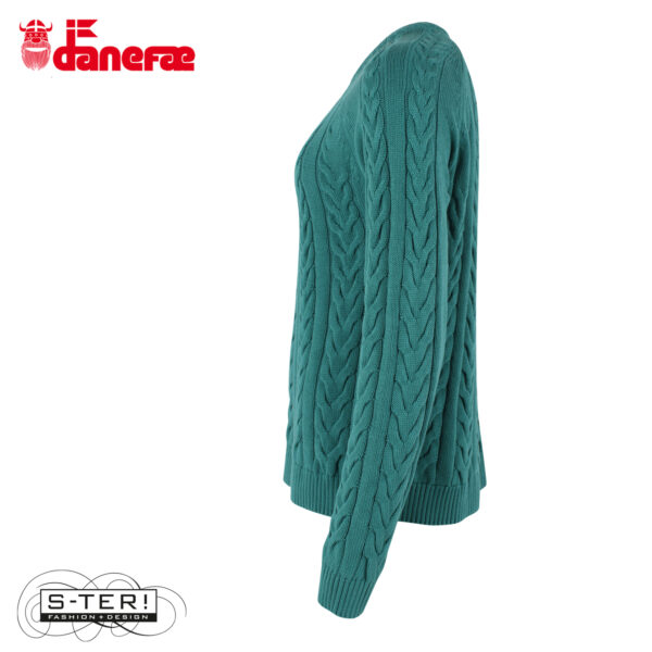 S5.3 DANEFAE danetwister cable sweater light slate - Afbeelding 4