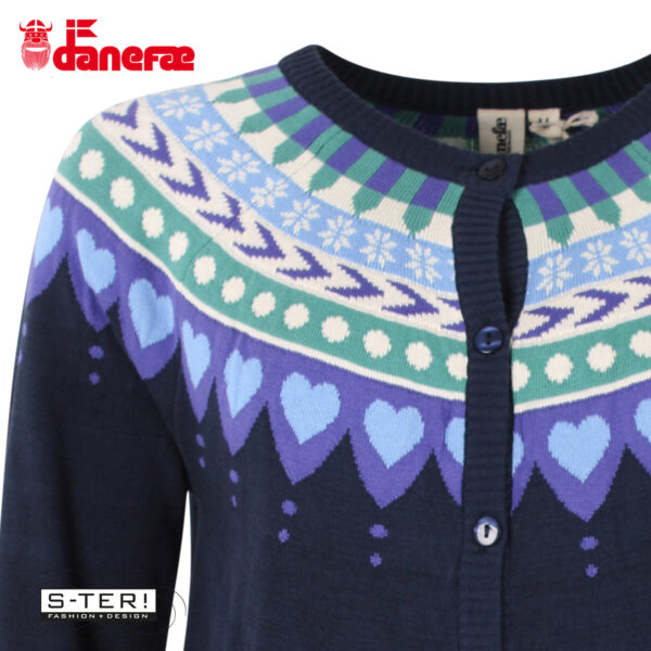 S5.6 DANEFAE danesweetheart cotton knit cardigan dk navy - Afbeelding 5