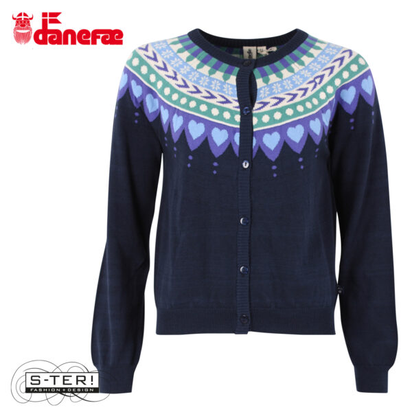 S5.6 DANEFAE danesweetheart cotton knit cardigan dk navy - Afbeelding 2