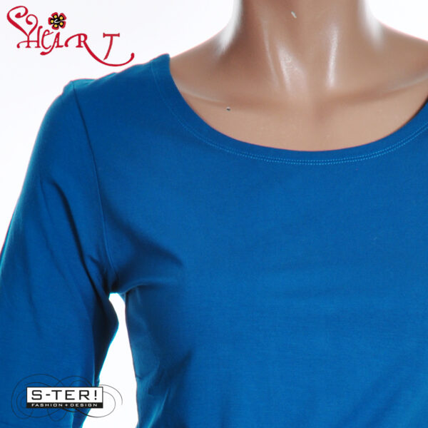 S26.18 HEART basic shirt 3/4 sleeve top HA036 W10 PETROL - Afbeelding 4