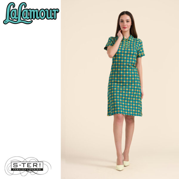 S31.10 Lalamour Cato polo dress short sleeve LASU25142 vintage fever - Afbeelding 2