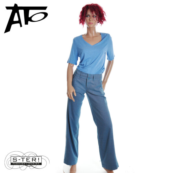 B1.39 Ato Berlin Hose Lilia CO/EL 19/000 BL/GR - Afbeelding 4