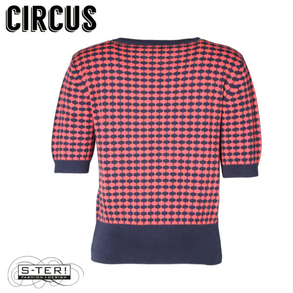 S37.14 Circus top KNIT CK146 NAVY WITH SHARON RED - Afbeelding 3