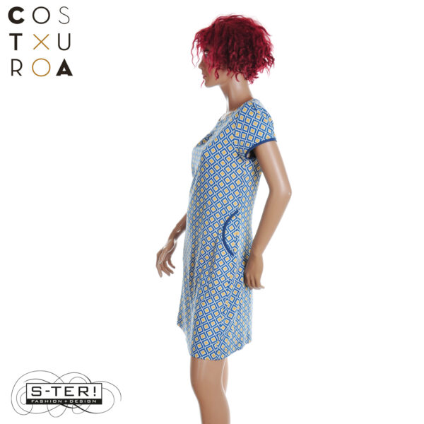 S24.2 Costura  HANNA DRESS PALACE WAVE PETROL - Afbeelding 3