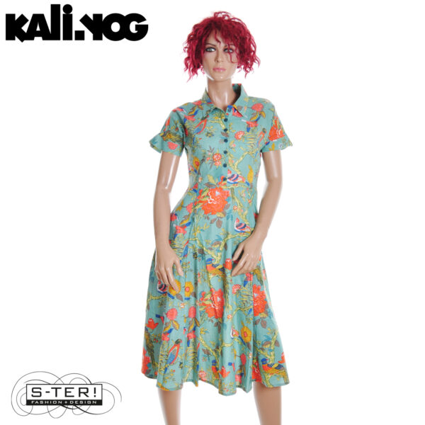 S12.14  Kali-yog SHISHA DRESS RED BIRD