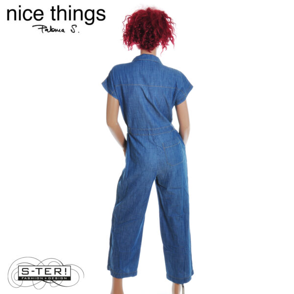 S38.48 Nice Things denim jumpsuit WWU105 light denim - Afbeelding 4