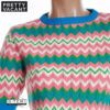 S39.1  PRETTY VACANT CHEVRON KNIT TOP METHYL BLUE - Afbeelding 3