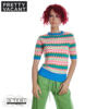 S39.1  PRETTY VACANT CHEVRON KNIT TOP METHYL BLUE