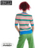 S39.1  PRETTY VACANT CHEVRON KNIT TOP METHYL BLUE - Afbeelding 2