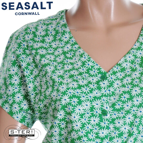 S7.50 Seasalt Cornwall Rose trellis jumpsuit screenprint daisy island - Afbeelding 3