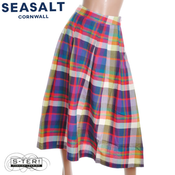 S7.43 Seasalt Cornwall Jamboree skirt florabunda multi damson - Afbeelding 5