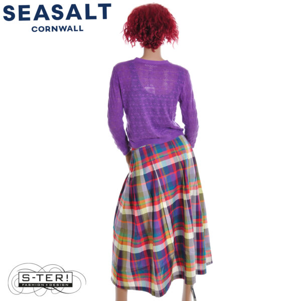 S7.43 Seasalt Cornwall Jamboree skirt florabunda multi damson - Afbeelding 2