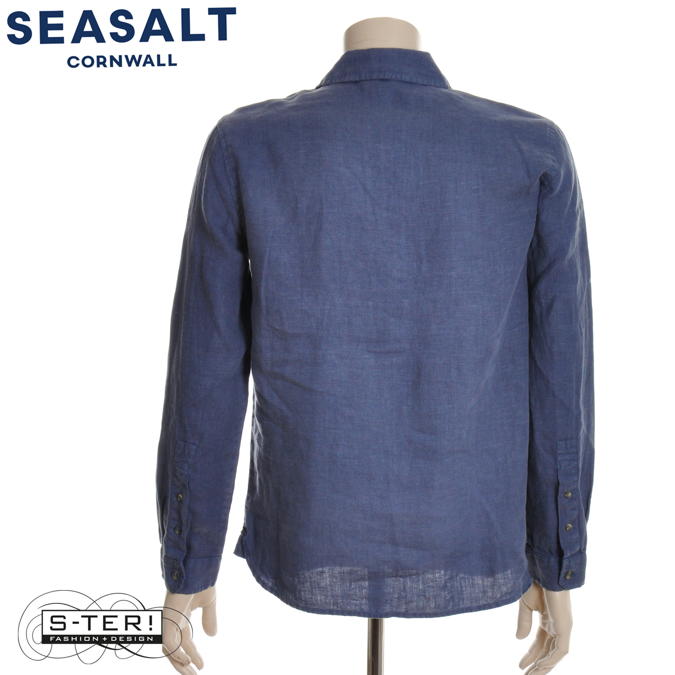 S7.65 Seasalt Cornwall men's curator shirt vintage indigo - Afbeelding 3