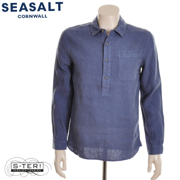 S7.65 Seasalt Cornwall men's curator shirt vintage indigo