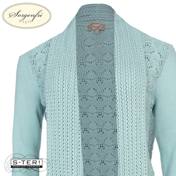 S11.1 SORGENFRI EBBIE CARDIGAN 02251-0100 TURQUOISE - Afbeelding 3