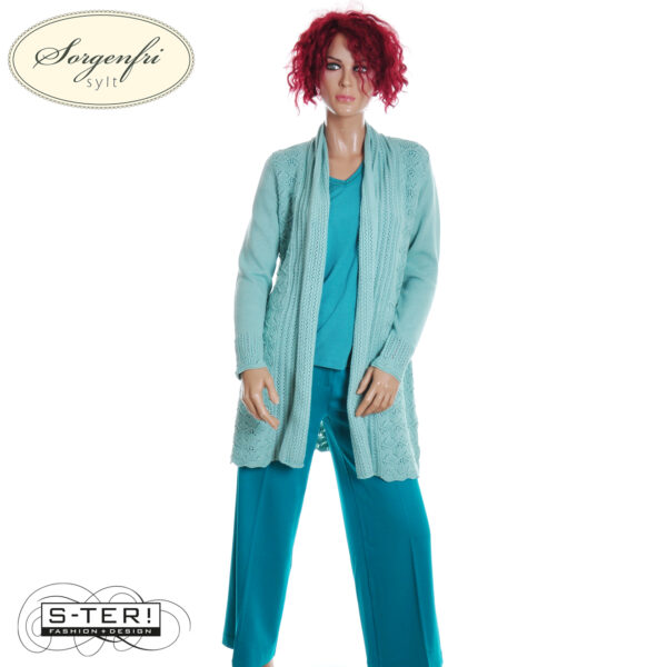S11.1 SORGENFRI EBBIE CARDIGAN 02251-0100 TURQUOISE - Afbeelding 6