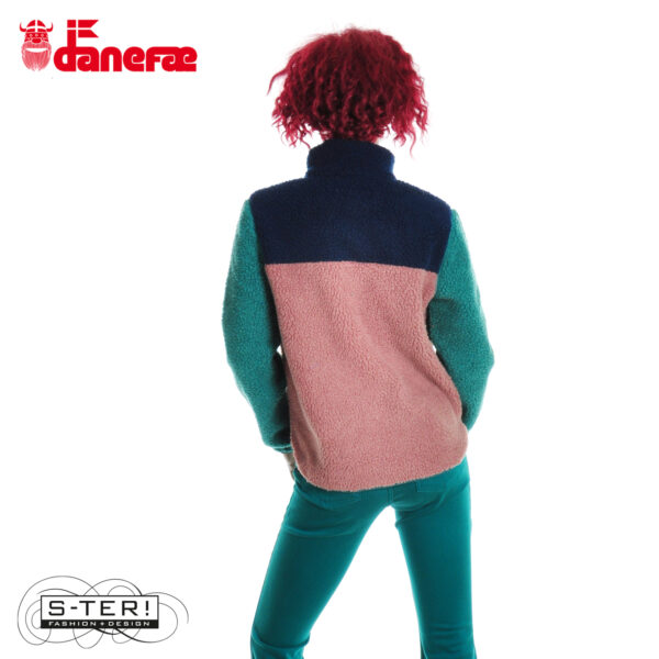 S5.1 DANEFAE danebirk fleece zip up dk navy light slate dk rose - Afbeelding 7