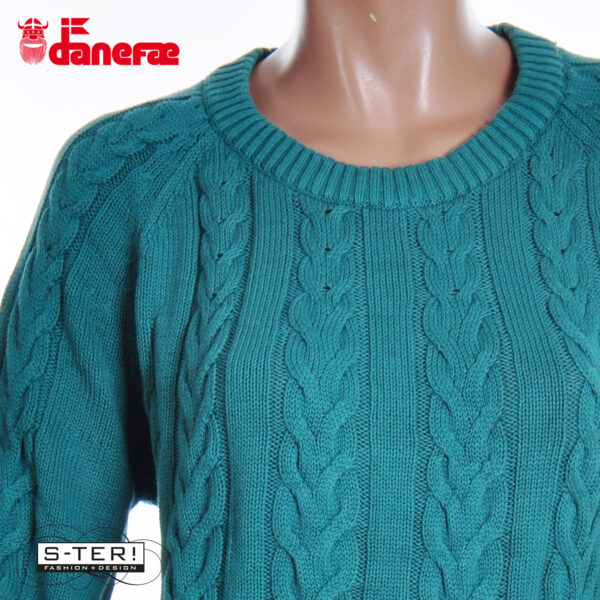 S5.3 DANEFAE danetwister cable sweater light slate - Afbeelding 6