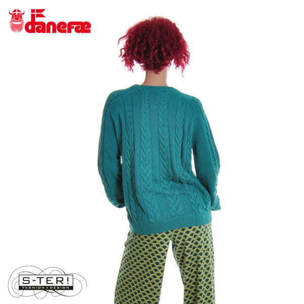 S5.3 DANEFAE danetwister cable sweater light slate - Afbeelding 7