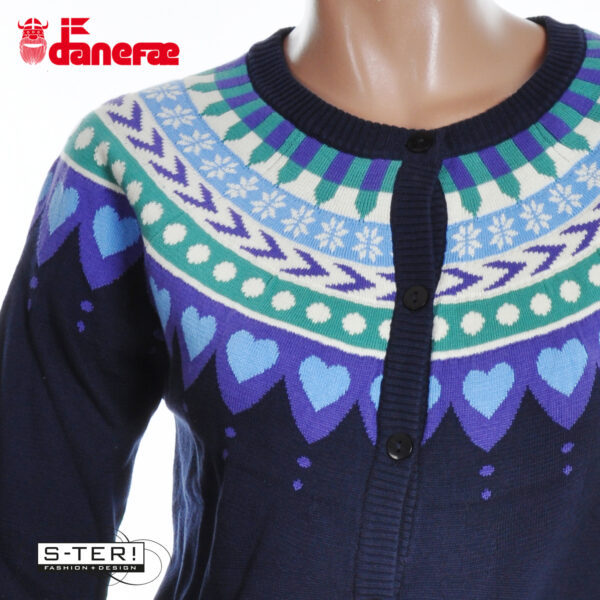 S5.6 DANEFAE danesweetheart cotton knit cardigan dk navy - Afbeelding 6