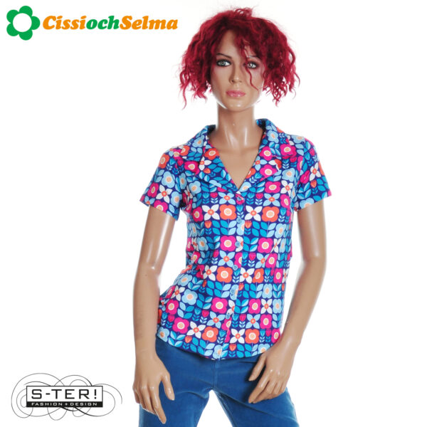 S32.5 Cissi och Selma margit shirt ängmark blâ