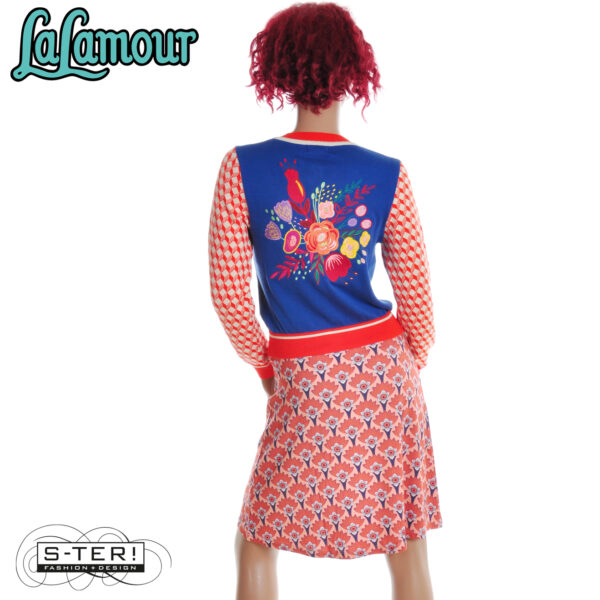 S31.23 Lalamour knitted cardigan LS flowers LASU25339 dazzling blue - Afbeelding 9