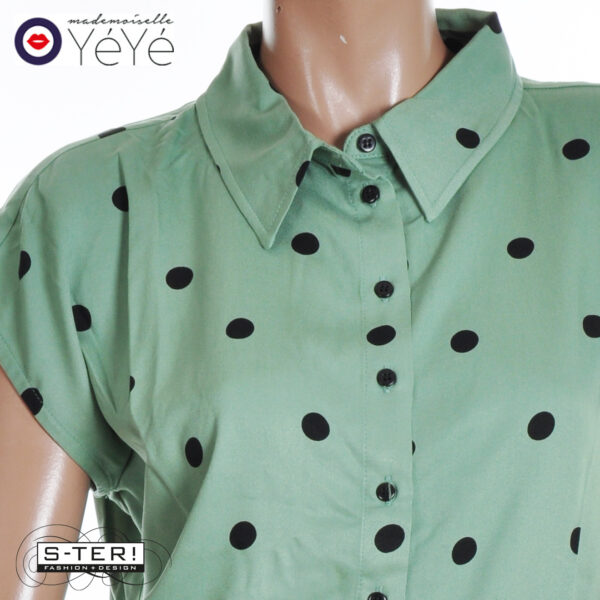 S13.2 Mademoiselle Yéyé AND NOW BLOUSE 51222C GREEN - Afbeelding 5