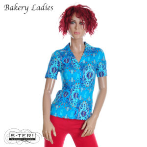S2.2 Bakery Ladies Blouse PEGGY BL51OCE107 APPLE&VASE BLUE CURACAO
