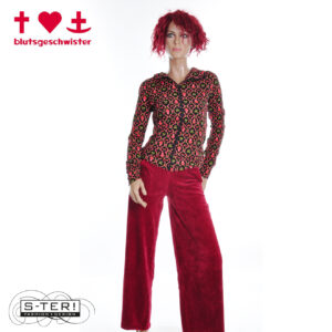 W3.40 blutsgeschwister CORDHOSE JOLLY MARLEEN 001253-042 FINE NEEDLE RED