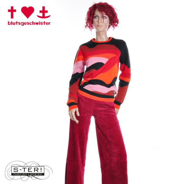 W3.40 blutsgeschwister CORDHOSE JOLLY MARLEEN 001253-042 FINE NEEDLE RED - Afbeelding 2