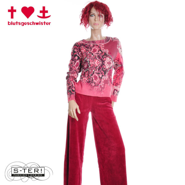 W3.40 blutsgeschwister CORDHOSE JOLLY MARLEEN 001253-042 FINE NEEDLE RED - Afbeelding 3