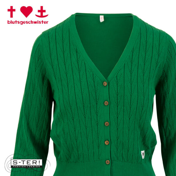W3.46 blutsgeschwister cardigan save the world 001253-174 01819 starlight green knit - Afbeelding 3