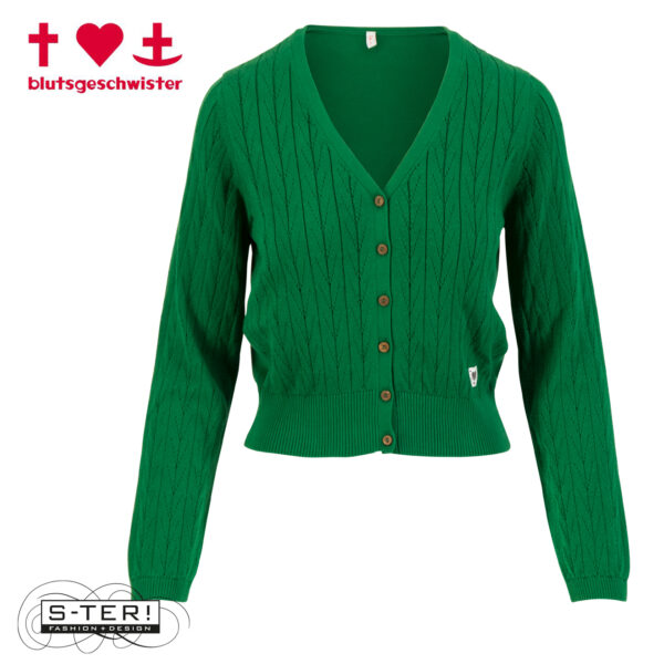 W3.46 blutsgeschwister cardigan save the world 001253-174 01819 starlight green knit - Afbeelding 2