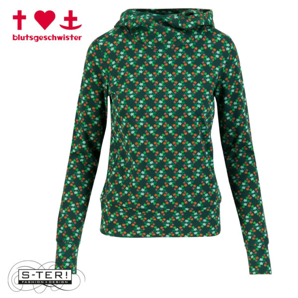 W3.43 blutsgeschwister HOODIE SCUBA DUBA 001253-125 01680 SHIMMERING NIGHT FLOWER - Afbeelding 2