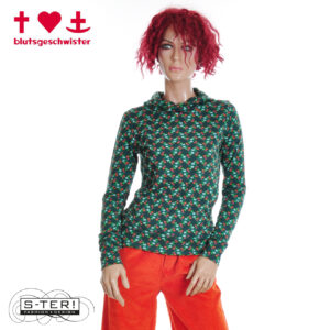 W3.43 blutsgeschwister HOODIE SCUBA DUBA 001253-125 01680 SHIMMERING NIGHT FLOWER