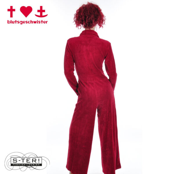 W3.58 blutsgeschwister JUMPSUIT JOLLY MOLLY 001253-043 FINE NEEDLE RED - Afbeelding 3