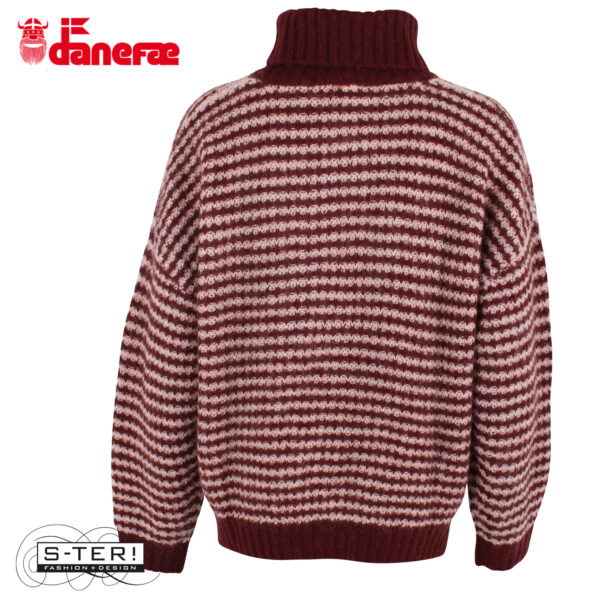 W5.47 danefae DANECARING ALPACA ROLLNECK SWEATER DK MERLOT/POWDER - Afbeelding 3