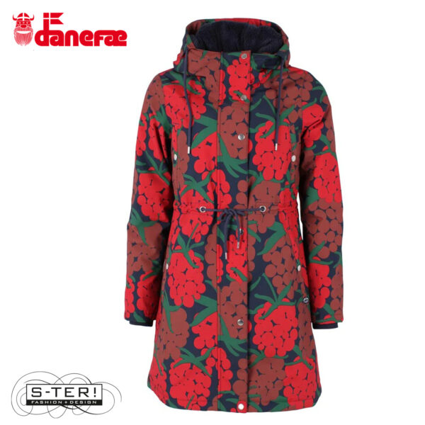 W5.51 danefae DANENORA AOP WINTER PARKA DK RED MAXIBERRY - Afbeelding 2