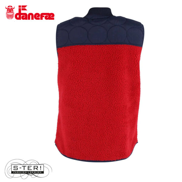 W5.48 danefae DANEWALNUT FLEECE BODYWARMER DK NAVY/DK RED - Afbeelding 3