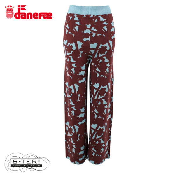 W5.45 danefae DANEXCLUSIVE JAQUARD VISCOSE PANTS DK MERLOT/GREY DUCK - Afbeelding 3