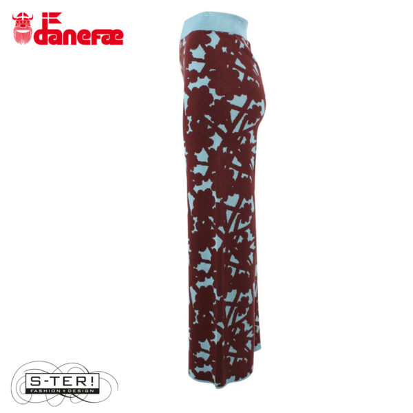 W5.45 danefae DANEXCLUSIVE JAQUARD VISCOSE PANTS DK MERLOT/GREY DUCK - Afbeelding 4