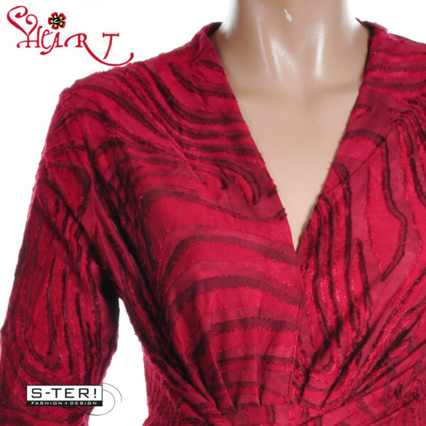 W26.19 HEART AMALFI DRESS HX026 AB7 B05 BORDEAUX - Afbeelding 3
