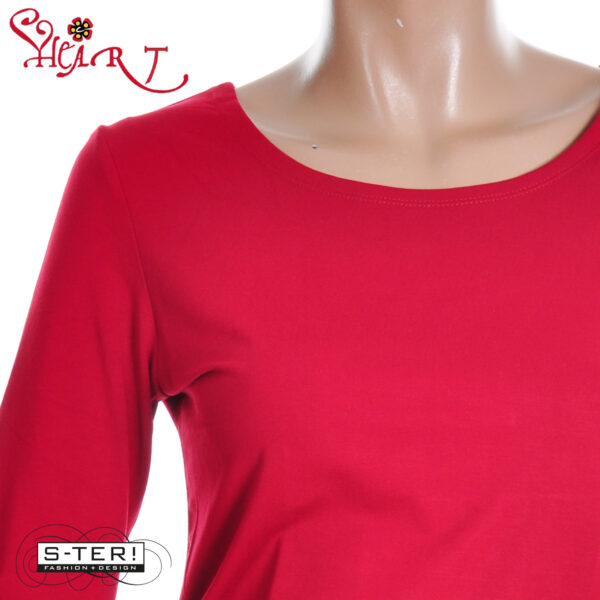 W26.26 HEART BASIC SHIRT L.SLEEVE HZ037 BVS W64 CAP RED - Afbeelding 4