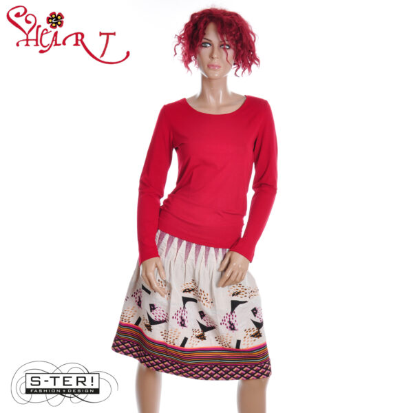 W26.26 HEART BASIC SHIRT L.SLEEVE HZ037 BVS W64 CAP RED - Afbeelding 3