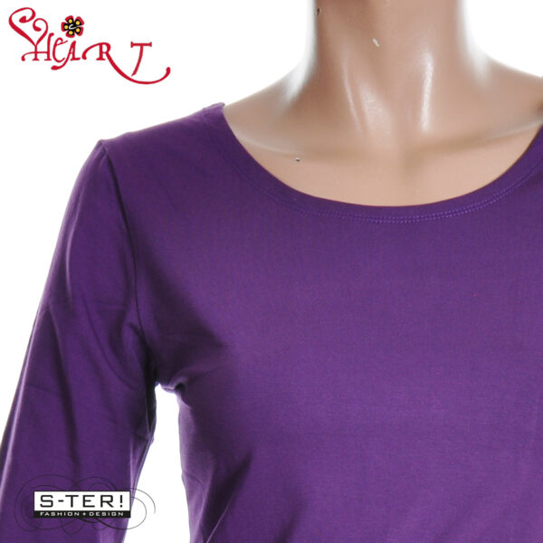 W26.27 HEART MIMAS BASIC SHIRT L.SLEEVE HZ037 BVS W01 purple - Afbeelding 4
